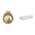 thumbnail image 1 of Marco de fotos redondo,Pequeño cuadro dorado vintage para la pared,Marco de fotos redondo decorativo de resina con ornamentos,Bandeja de almacenamiento,Bandeja rectangular para servir,ideal, 1 of 8
