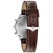 Bulova Mens Chronograph Grey Dial Brown Leather Strap Watch