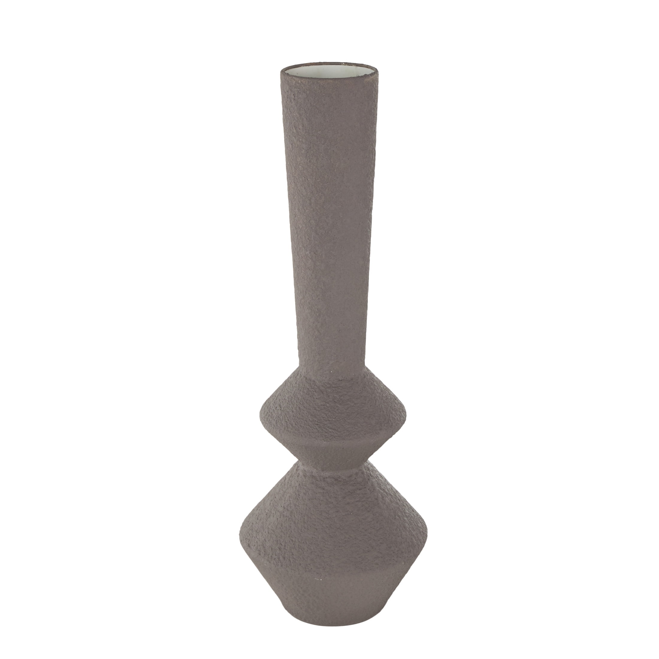 DecMode 25" Art Deco Fluted Dark Gray Metal Vase