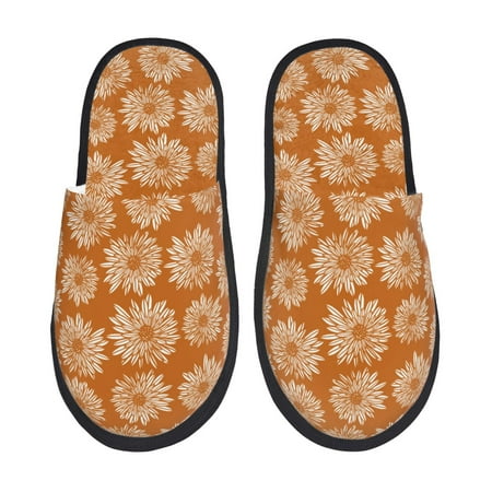 

Tideii Autumn Sunflower Warm Colors for Home Indoor Cotton Slippers Autumn and Winter EVA Plush Slippers Household Supplies Unisex-Medium
