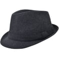 thumbnail image 3 of Simplicity Unisex Structured Gangster Trilby Wool Fedora Hat, 3079_Grey, 3 of 4