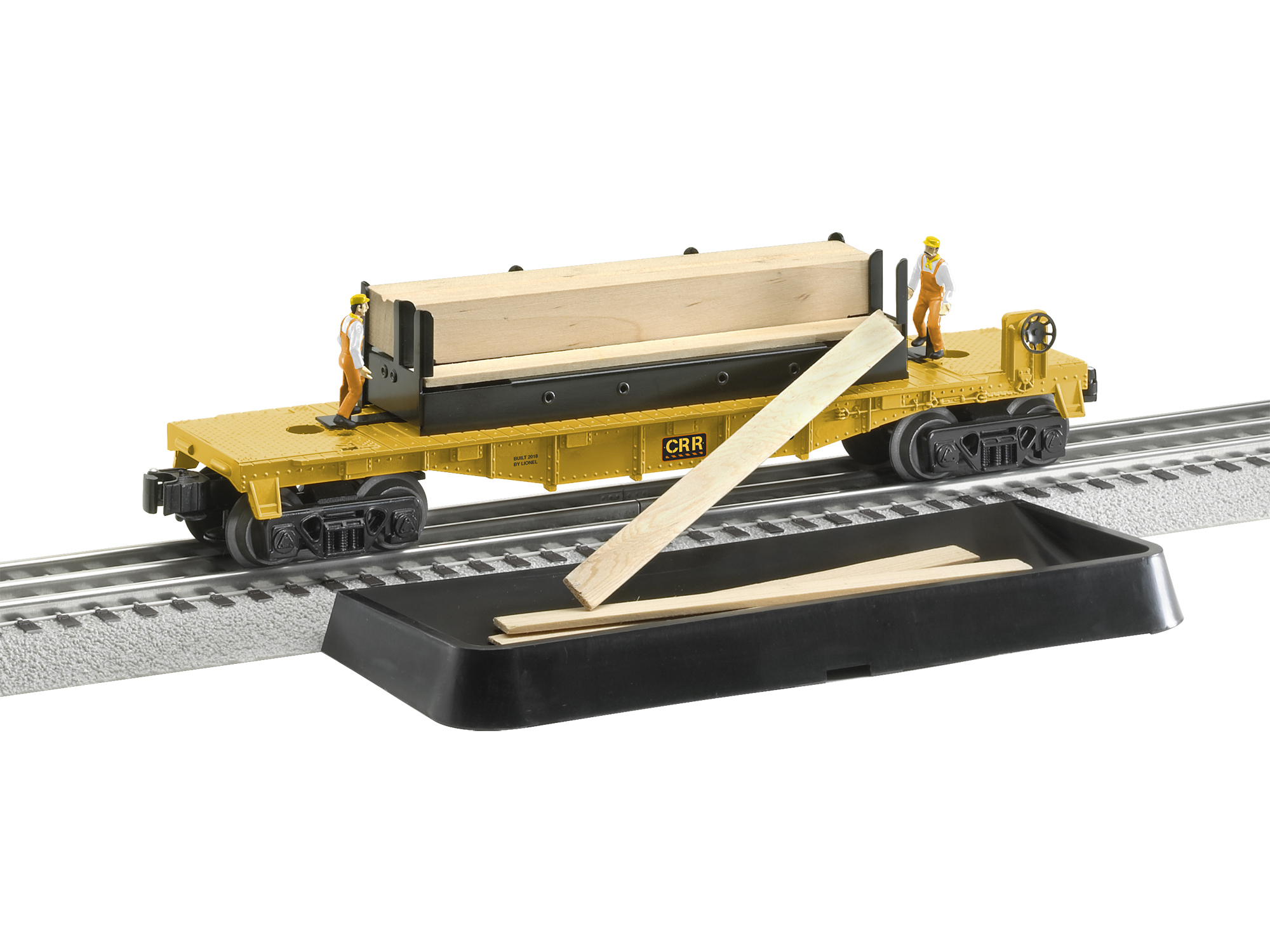 Lionel O Scale Construction Moe and Joe Lumber Flatcar with Unloading