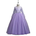 thumbnail image 2 of Esaierr 4-14Y Kids Girls Princess Dress Toddler Lace Flower Girl Dress Long Sleeves Lace Top Tulle Skirt Dresses Big Girls Dress Wedding Princess Dresses Formal Dresses Wedding Dress, 2 of 7