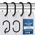 thumbnail image 1 of Ganchos para cortinas de ducha Blau Marité 12 de metal en forma de C, color negro, 1 of 5