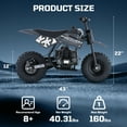 thumbnail image 5 of QEASET Mini Off-Road Dirt Bike, 49 CC 2-Stroke Gas Bike with Off-Rode Tire, Suspensions, Disc Brakes, Max Load 160Lbs, Max Speed 18Mph, Blac, 5 of 8