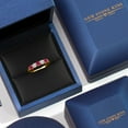 thumbnail image 5 of Gem Stone King 18K Yellow Gold Plated Silver Red Ruby and Lab Grown Diamond Wedding-Bands Ring for Women | 1.09 Cttw | Round 3.5MM | Gemstone July Birthstone | Size 8, 5 of 6