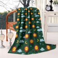 thumbnail image 2 of Green Sun Moon Cloud Planet Pattern Blanket,Comfortable Soft Lamb Wool Throw Blanket,All Season,Warm Lightweight Blankets for Sofa Bed Couch Living Room Chair,40"x50", 2 of 4