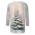 thumbnail image 4 of FDGIU Plus Size Christmas Tops for Women, Festive 3/4 Sleeve Crewneck T-Shirt, Cute Holiday Print Loose Fit Tunic for 2025, 4 of 5