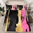 thumbnail image 2 of jejeloiu Vintage Geometric Design Twin Sheet Sets,Black Pink Gold Bedding For Adult 3pcs, 2 of 7