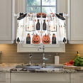 thumbnail image 2 of Yayeee Kitchen Curtains Tier Pair Light Filtering 27"x24" Rod Pocket Short Cafe Window Panel, Cartoon Halloween Ghosts, 2 of 7