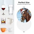 thumbnail image 6 of Naloa Christmas Horse Leather Coasters for Drinks, Durable Drink Coasters 4 Set for Tabletop Protection, Luxurious Home Décor and Housewarming Gift ( {designName})Round Shape, 6 of 6