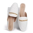 thumbnail image 2 of JABASIC Women Slip on Flat Mule Comfortable Backless Shoes Slide On Loafers (7,White), 2 of 6