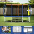 thumbnail image 3 of Trampoline 8 x 14FT for Kids/Adults, Rectangular Trampoline with Enclosure, Safety Net, Storage Bag and Football Target Cloth, SEGMART Heavy-Duty Outdoor Rectangular Trampoline for Boys Girls, Blue, 3 of 8