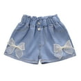 thumbnail image 4 of Jkety Shorts Girls Girls' Girlfriend Fit Denim Shorty Shorts Jean Shorts for Kids(Light Yellow,4-5 Years), 4 of 9