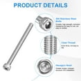 thumbnail image 2 of Uxcell 30-Pack M3 x 35mm Hex Socket Head Cap Screws Bolts, 304 Stainless Steel Machine Bolt Full Thread Precision Fasteners, 2 of 7