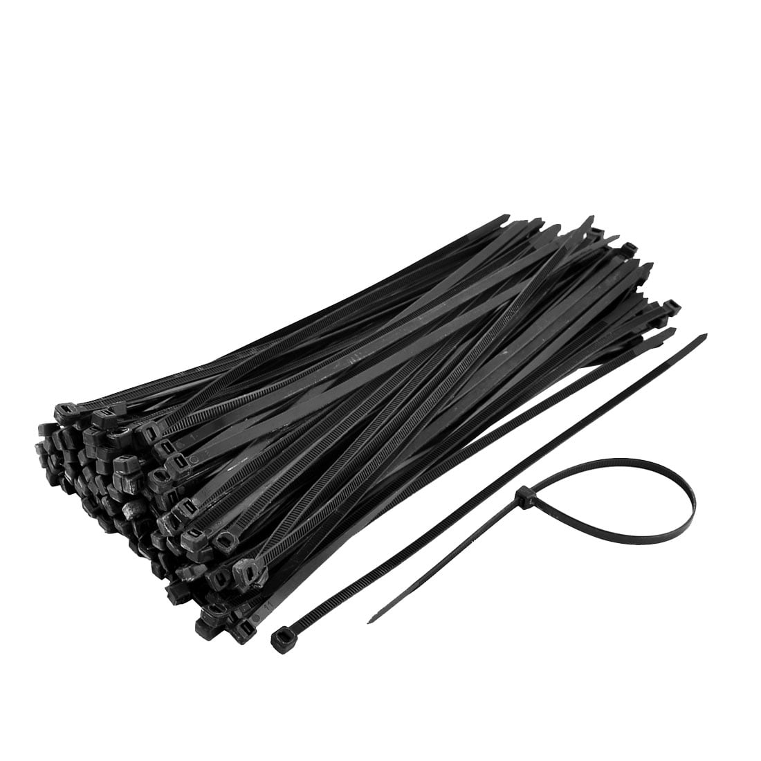 100 X Strong Black Plastic Cable Ties Wraps Fastener 4.8-300mm 