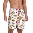 thumbnail image 2 of Wukai Fast Food Men’s Short Pajama Pants With Pockets Soft Sleep Pj Shorts for Men-Medium, 2 of 6