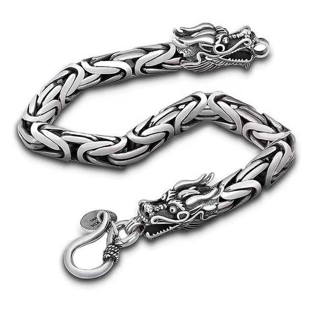Pulsera de acero inoxidable con cadena de eslabones bizantinos para hombres, mujeres y niños. Resistente al agua.