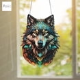 thumbnail image 2 of Colorful Wolf Head Acrylic Window Hanging, Animal Decor with Mandala Design, Unique Gift for Wolf Lovers and Nature Enthusiasts, 2 of 4