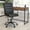 Black Faux Leather/Black Frame, variant on Merrick Lane Contemporary Mid-Back Gray Faux Leather Home Office Chair with Padded Chrome Arms