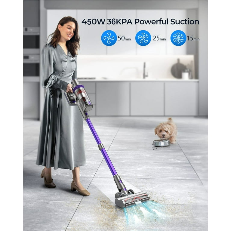 HONITURE Cordless Vacuum Cleaner, 400W 33Kpa Stick Vacuum Cordless with LCD  Smart Touchscreen, Max 50mins, 7-Layer Hepa, 6 in 1 Lightweight Handheld