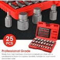 thumbnail image 7 of 25Pcs Screw Extractor Set Hex Head Multi-Spline Easy Out Bolt Extractor Tool, Chrome Molybdenum Alloy Steel Heavy Duty EZ Out Rounded Screw Remover, Cool Gadgets Gifts for Men, 7 of 7