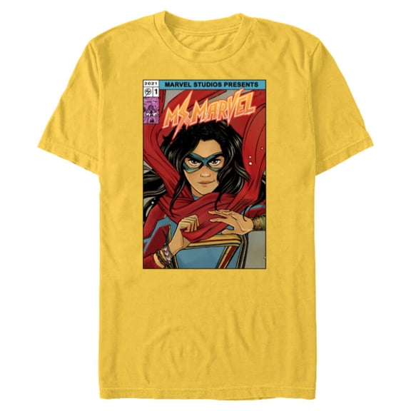 Marvel Studios Ms. Marvel 1 Comic Art - Short Sleeve Blended T-Shirt for Adults - Customized-Yellow