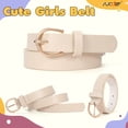 thumbnail image 5 of SUOSDEY Girls Leather Belts,Kids Skinny Belt for School Uniforms Gift 2Pack, 5 of 7