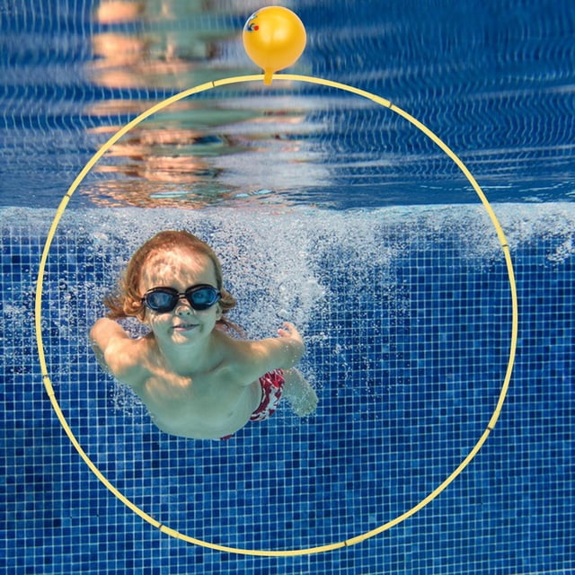 Anillos de natación inflable niños Piscina bajo a través de anillos Accesorios Aro flotante (Se necesita ensamblaje) para niños Buceo Amarillo CUTICAT juegos de billar