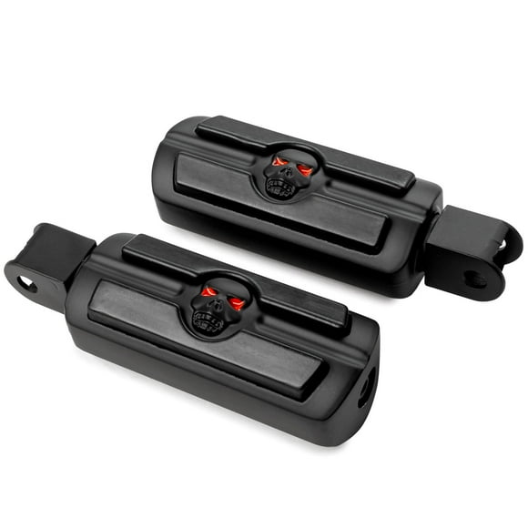 Krator Black Skull Foot Pegs Compatible with Honda Cruiser Motorcycles Footrests (Shadow Magna Ace/Aero/Spirit/Phantom/RS Fury Rebel Valkyrie Interstate Sabre/Stateline VTX1300 VTX1800 etc.)