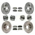thumbnail image 1 of Transit Auto Front Rear Hub Bearing Assembly Disc Brake Rotor and Semi-Metallic Pad Kit (10Pc) for Car 2015-2017 Chrysler 200 FWD with 330mm Diameter Left Right Driver Passenger KBB-113394, 1 of 11