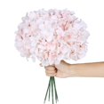 thumbnail image 2 of Exoment Cabezas De Hortensias De Seda Con Tallos De Flores Artificiales De Color Rosa Bebé, Centro De Mesa De Boda, Decoración Del Hogar, Fiesta, Baby Shower (Rosa Bebé 10), 2 of 5