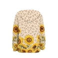 thumbnail image 2 of Xoenoiee Boys Hooded Sweatshirt Pullover Hoodie Long Sleeve Top Fall Active Clothing Winter Playwear for Kids Walking Hiking Traveling, Sunflower Highland Cattle Print, M, 2 of 7