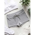 thumbnail image 6 of Deago Women's Sweat Shorts Casual Summer Micro Low Waist Drawstring Athletic Shorts Y2K Vintage Mini Hot Pants Lounge Bottoms (Gray, S), 6 of 9