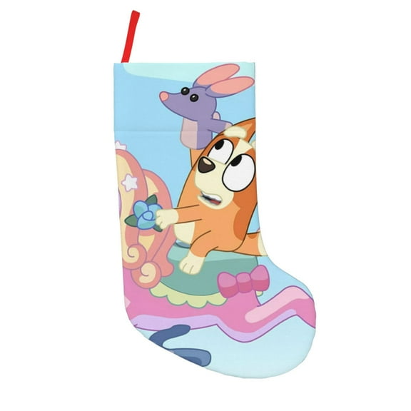 Saiise Bluey Print 18 Inches Christmas Stockings,Large Stockings for for Christmas Xmas Tree Holiday Fireplace Family Decor Gifts