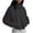 Black, variant on Sheghy Women's Print Long Sleeve Stand Collar Zip-Up Jacket with Drawstring Hem and Pockets Casual Outerwear White