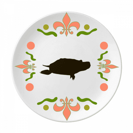 

Black Turtle Animal Portrayal Flower Ceramics Plate Tableware Dinner Dish