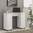 thumbnail image 5 of Jaodemo Computer Desk Collection Home Office Desk with 4 Storage Drawers and 1 Door Desk, White, 5 of 6