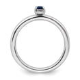 thumbnail image 2 of Bague en Argent Sterling Stackable Expressions Saphir Créé Pierre Unique Taille 9, 2 of 3