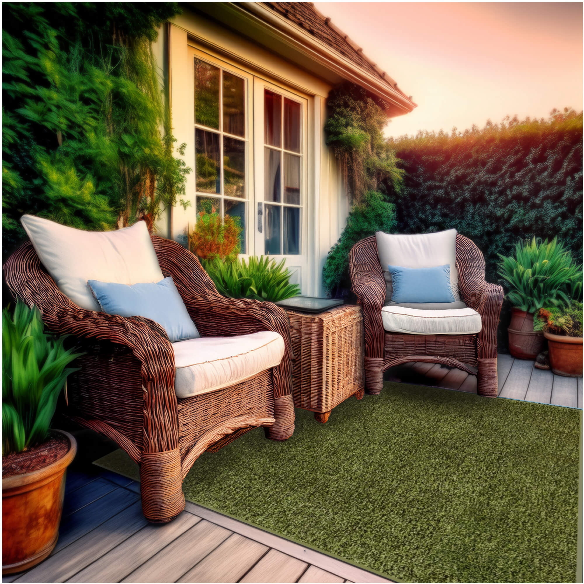 Koeckritz Rugs Premium 5'x8' Mossy Bark Indoor/Outdoor Turf Rug Ideal for Patios, Decks
