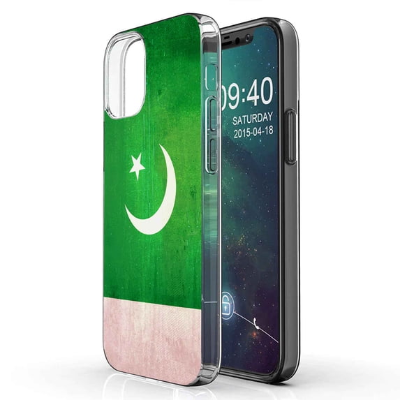 TalkingCase Slim Phone Case Compatible for Apple iPhone 12 Mini, Old Flag Pakistan Print, Lightweight,Flexible,Soft, USA