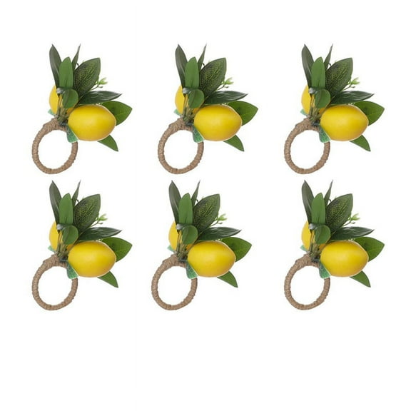 New Arrivals Lemon Napkin Rings Set Of 6 Vine Leaf Holders B