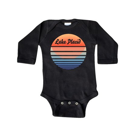 

Inktastic Lake Placid Retro Sunset Gift Baby Boy or Baby Girl Long Sleeve Bodysuit