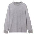 thumbnail image 2 of UVEASISHA Baggy Tops for Men Long Sleeve Solid Crew Neck T Shirt Vintage Streetwear T-Shirt Gray L, 2 of 7