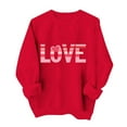 thumbnail image 2 of VKOYWKM Love Sweatshirt for Women Oversized Crew Neck Red Valentine's Day Sweatshirts Funny Letter Print Long Sleeve Pullover Spring Fashion, 2 of 6