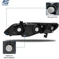 thumbnail image 3 of AS Headlight Assembly for 2006 2007 2008 2009 2010 2011 Honda Civic 4 Door Sedan Headlamp with Black Housing Amber Reflector Clear Park Lens Driver and Passenger Side Pair, 3 of 7