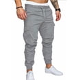 thumbnail image 4 of FOCUSNORM Men Solid Color Cargo Trousers, Loose Fit Drawstring Waist Long Pants, 4 of 10