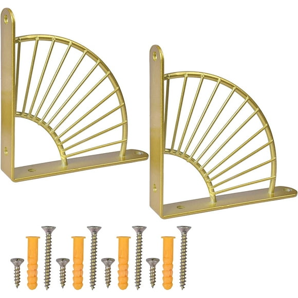 Wall Bracket, Wall Mounting Shelf Brackets Triangle Wall Shelf Bracket Wall Shelf Bracket Wall Bracket Shelf Bracket for Wooden Wall Shelf (Gold)