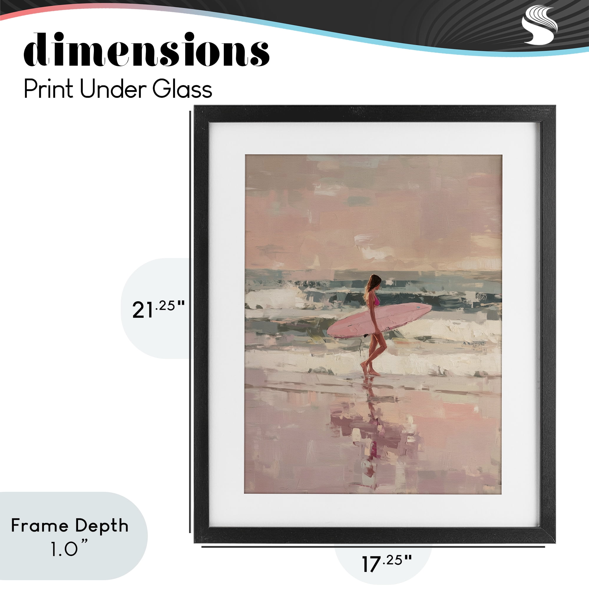 Stupell Industries Rider Of The Waves Black Framed Print Under Glass, design by Svetlana Aleynikova