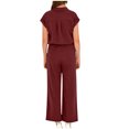 thumbnail image 3 of vigerkar Womens 2 Piece Outfits 2025 Spring Summer Casual Vacation Outfits Short Sleeve Tops with Wide Leg Pant Sets , L, 3 of 9